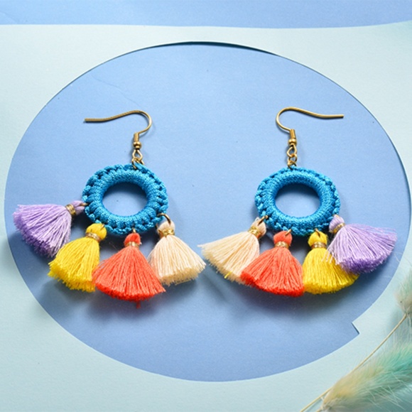 Handmade tassel earrings - Picture 7 of 8